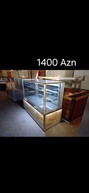 soyuducular gəncə: - Şüşə vitrin soyuducu (daşüstü dekorativ işıqlı, çoxrətli rəflər, LED — 1