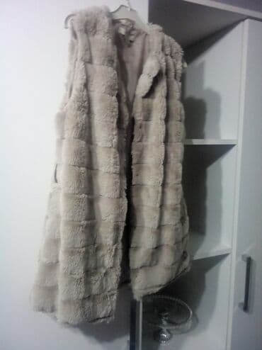 qadınlar üçün helsinki papaqları: Məhsul 1: AMISU markalı süni kürk jilet 38 razmer - Rəng: açıq bej/boz — 2