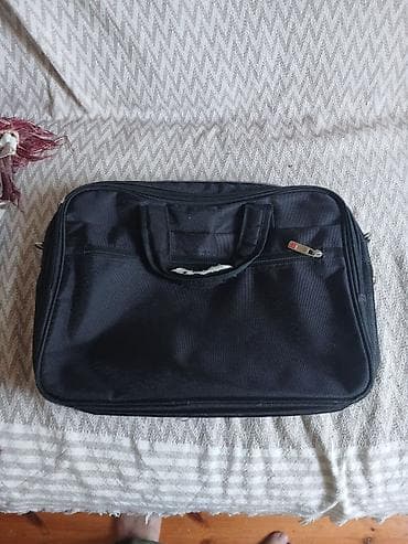 laptop canta: Qara noutbuk/iş çantası - Material: sıx toxunmuş, suya davamlı — 2