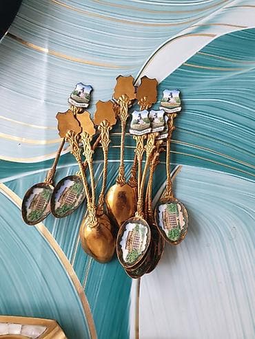 ovcu dəsti: Kolleksiya üçün dekorativ çay qaşıqları dəsti - Say: 12 ədəd - — 1