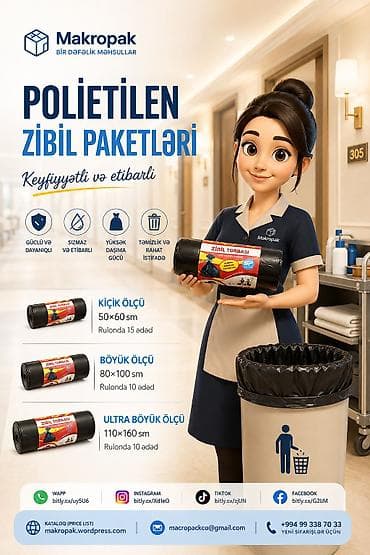 hediyyelik paketler: 🗑️ Polietilen zibil paketləri — gündəlik təmizlik üçün praktik seçim! — 1