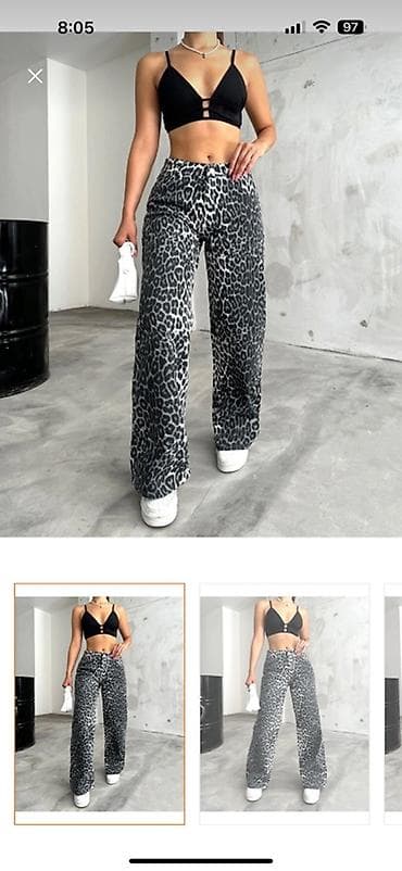 crop geyim: Şalvar, Trendyolmilla, L, rəng - Boz — 1