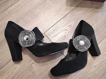 женские толстовки на молниями: Туфли, Размер: 37.5, цвет - Черный, Б/у — 2