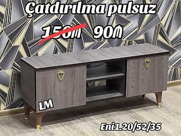 tv alti mebel: Düz TV altlığı, Polkalı, Laminat — 1