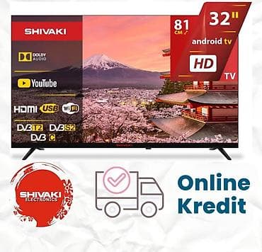 Yeni Televizor Shivaki LED ekran 32" FHD (1920x1080), Ünvandan götürmə, Ödənişli çatdırılma
