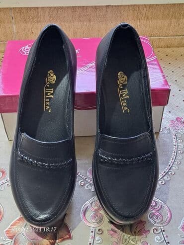 женские мокасины на шнурках: Размер: 38, цвет - Черный, Новый — 2