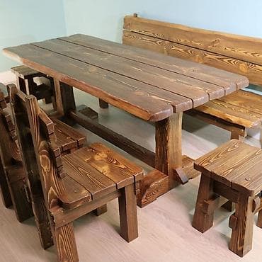 restoran masa: Qonaq otağı üçün, Açılmayan, Dördbucaq masa, 8 stul — 9