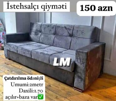 işdənmiş divanlar: Di̇van-kravat, Açılan, Bazalı, Vеlur parça, Ödənişli çatdırılma — 1