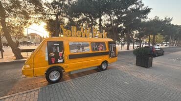 Avtoservis avadanlıqları: Sarı rəngli mobil kofe–çay furqonu “Yellow Park” - Xidmət: küçədə — 2