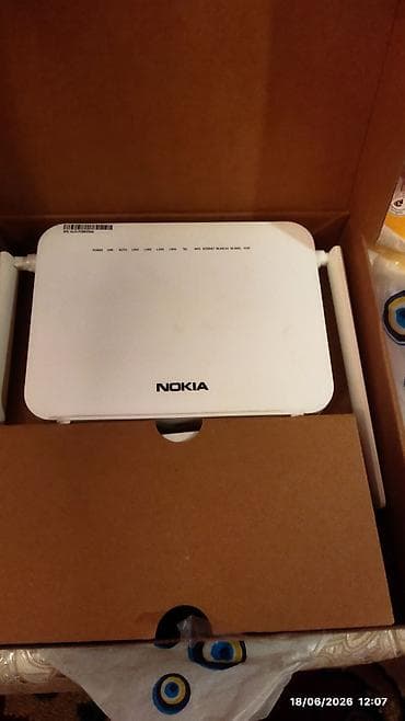 nokia modem router: Nokia Wi‑Fi router/ONT Xüsusiyyətlər: - Brend: Nokia - Rəng: ağ - Üst — 3