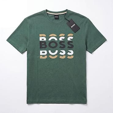 boss: BOSS kişilər üçün qısaqol T‑şört - Model: Ön hissədə təkrarlanan — 2