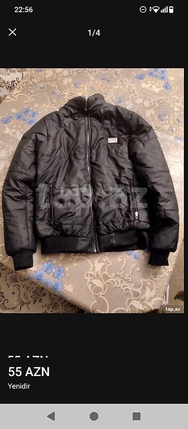 kisi ucun sepler: Qara kişi qış gödəkçəsi - Model: qısa, idman üslubunda puff/parka — 2
