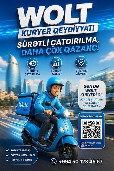 Moto-kuryer tələb olunur, Gündəlik ödəniş, Təcrübəsiz — 1