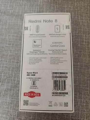 note: Redmi 64 GB, rəng - Qara, Barmaq izi — 7