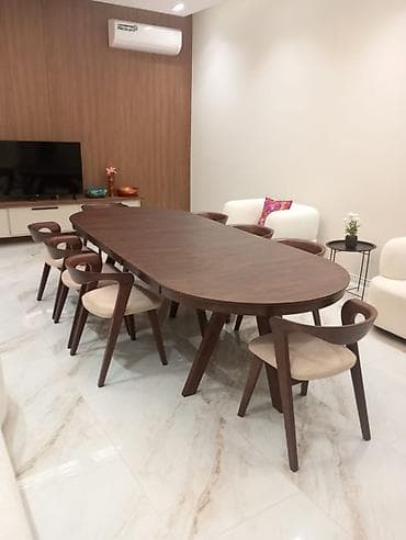 kohnə stul: Qonaq otağı üçün, Yeni, Açılan, Oval masa, 8 stul — 2