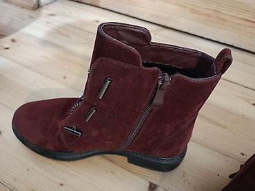 əsgər cəkməsi: Qadın botları – bordo rəng 37razbil teze kimid - Material: süet — 2