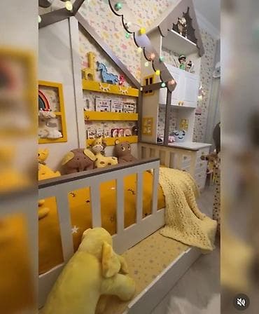 dekor ref: Uşaq otağı üçün komplekt mebel dəsti - Ev formasında konstruksiyalı — 2