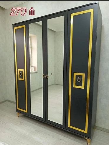 tek kravat: Yeni, 3 qapılı, Güzgülü, Ağ, Digər material, Açılan, Düz dolab — 6