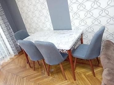tabletka stul: Mətbəx üçün, Yeni, Açılan, Dördbucaq masa, 4 stul — 3