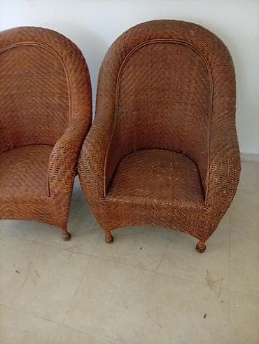 komputer kreslosu: Rattan/kamışdan hörülmüş 2 ədəd kreslo dəsti - Material: təbii — 2