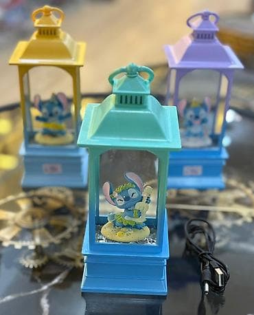 Süni güllər: Stitch fiqurlu dekorativ LED fənər - Rənglər: sarı, bənövşəyi, firuzə — 6