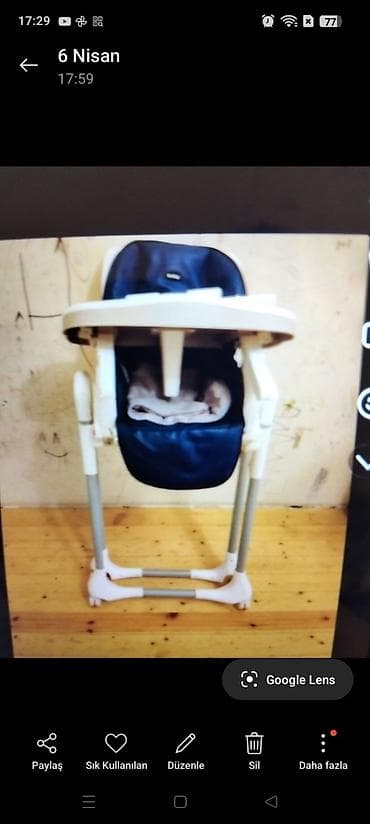 uşaq ucun yemek stolu: Burbay uşaq yemək stulu - Marka/model: Burbay - Rəng: tünd mavi — 1