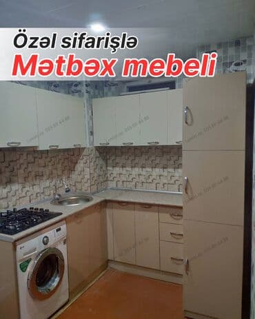 Sifarişlə mətbəx dəsti, Özü çəkən petlələr, Sadə laminat, Kredit yoxdur