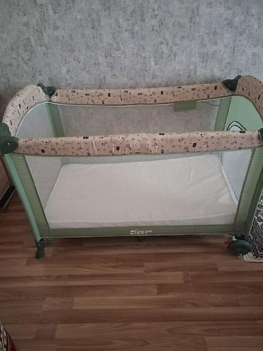 waxta baba: Uşaq üçün qatlanan yataq-bələk (playpen/çarşaflı beşik) - Rəng: Açıq — 1
