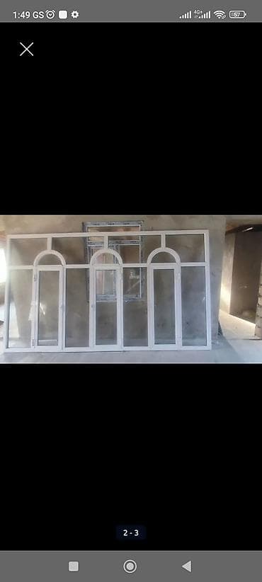 Təmir və tikinti: PVC (aluminium pəncərə vitraj dəsti - Material: ağ PVC profil, şüşəli — 2