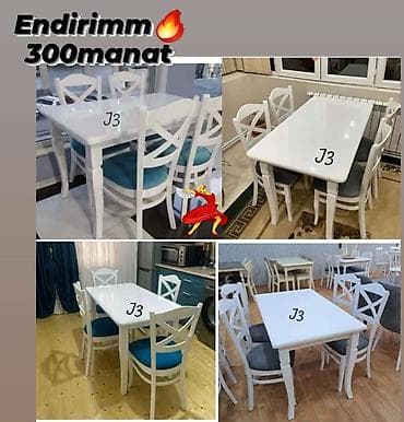 plasmas su baki: Mətbəx üçün, Yeni, Açılmayan, Kvadrat masa, 4 stul — 1