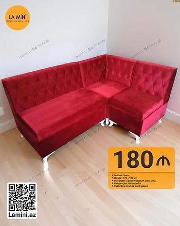 cay evi divan: Künc divan, Mətbəx üçün, Vеlur parça, Açılan — 1