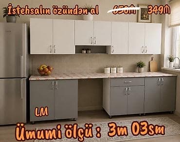 *Mətbəx mebellərinin sifarişlə hazırlanması✔️* Ölçü : 3metr03sm☑️