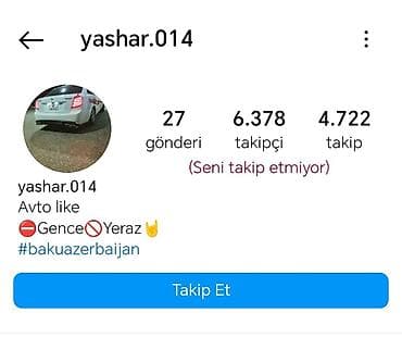 İnstagram səhifəsi: yashar.014. salam sehife satilir 2016 lalafo.az -da İnstagram səhifəsi: yashar.014. salam sehife satilir 2016