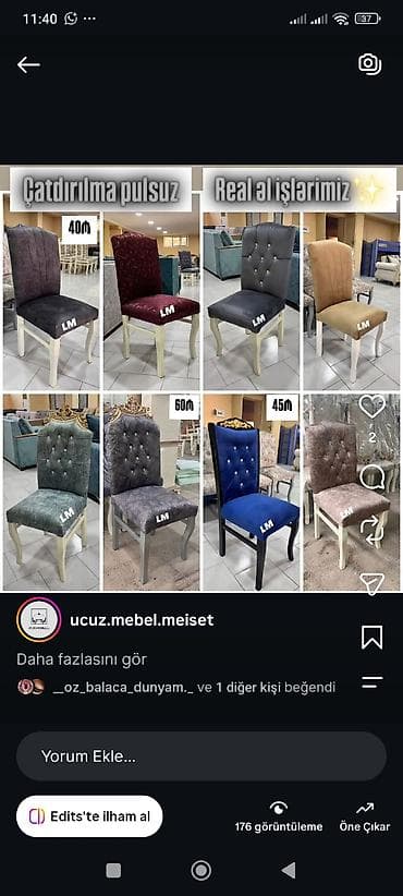kohnə stul: Yemək otağı üçün zövqlü taxta karkaslı stullar. Müxtəlif model və — 1
