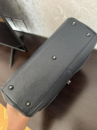 Mavi-boz rəng palitrasında zərif qadın çantası - Material: yumşaq — 4