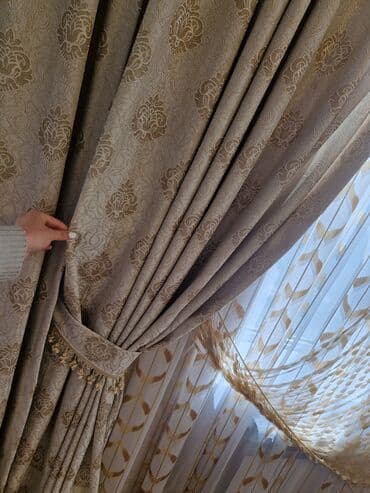 dikey perde: İşlənmiş, Pambıq Pərdə, rəng - Boz, Ünvandan götürmə — 8