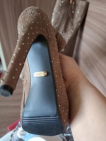 женские сапоги трубы: Ботфорты, Размер: 39, цвет - Коричневый, Б/у — 2