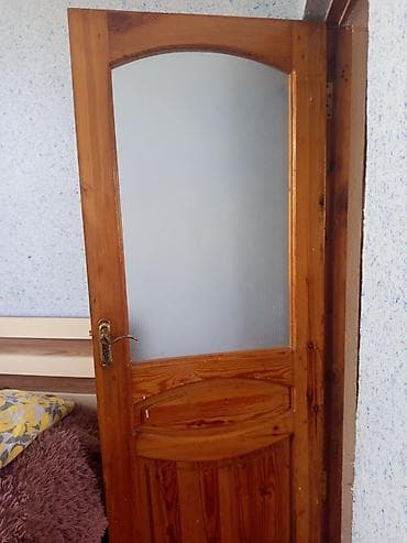 Taxta məişət qapıları – dəst - Material: təbii ağac (şponlanmamış)