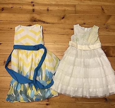 Qız uşaqları üçün 2 ədəd zərif paltar dəsti 7-8yaş - Model 1