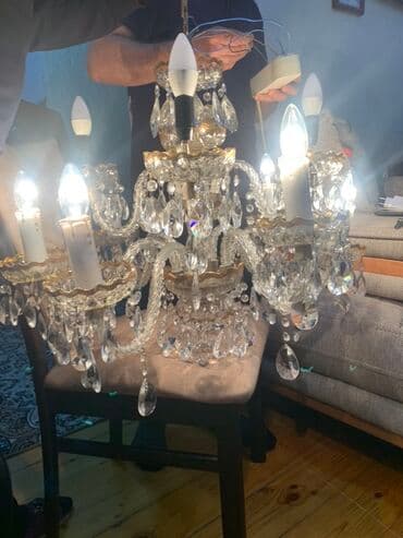 qedimi xrustal: Çılçıraq, 9 lampa, Xrustal — 2