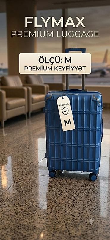 FLYMAX Premium Luggage – Ölçü: M - Rəng: mavi, sərt korpuslu dizayn - — 2