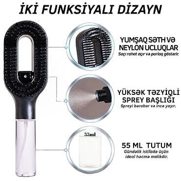 tesbeh sekilleri: Çoxfunksiyalı Spreyli Daraq Həm daraq, həm də sprey funksiyasını bir — 2