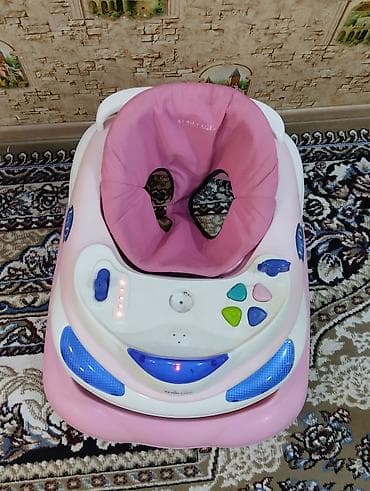 Yerimək üçün arabalar, çəliklər, əsalar, rollatorlar: Uşaq gəzdirəni (walker) – Delijan - Rəng: açıq çəhrayı/ağ, mavi — 1