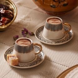 набор посуды: Qəhvə dəsti, rəng - Ağ, Farfor, 2 nəfərlik, Türkiyə — 6