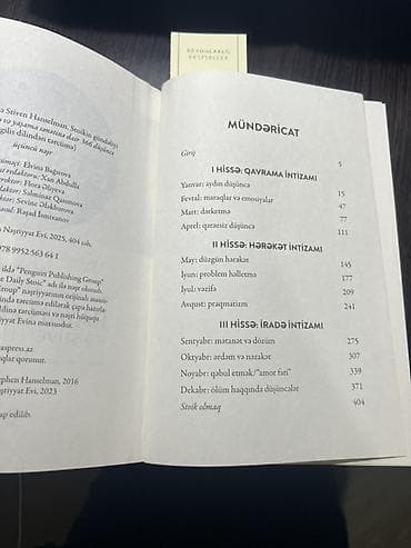“Stoikin gündəliyi: müdriklik, iradə və yaşama sənətinə dair 366 — 3