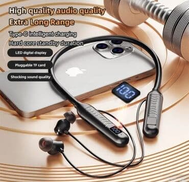 Qulaqcıqlar: Yeni Simsiz (Bluetooth) Qulaqcıqlar, rəng - Qara