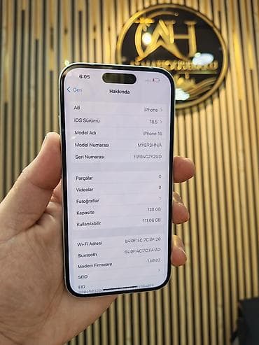 IPhone 16, 128 GB, White Titanium, Zəmanət, Simsiz şarj, Face ID — 2
