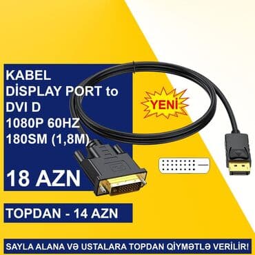 Noutbuklar üçün örtük və çantalar: DVİ Kabellər SAYLA ALANA VƏ USTALARA TOPDAN QİYMƏTLƏ VERİLİR! ⭐Display — 5
