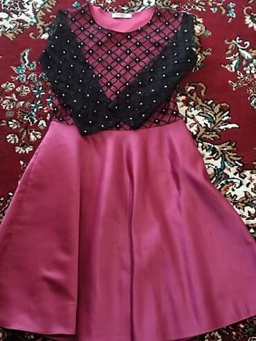 красивые платья на прокат в баку: Qadın paltarı – qızılı-bənövşəyi (fuşya) ətək hissəli, üstü qara — 4