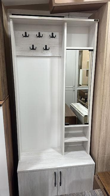 dehliz mebel: Yeni, 2 qapılı, Güzgülü, Ağ, Açılan, Düz dolab — 3